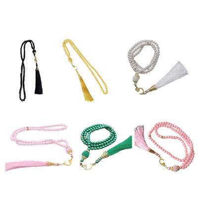 6MM Tasbih Contas de Oração Muçulmanas Estilo Islâmico 99 Contas Pérolas Coloridas Pulseiras com Pingentes Pulseiras Rosário de Maomé Presente