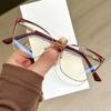 Transparent Cat Eye Glasses Women Trendy Design Anti Blue Light Glasses Computer Eyepiece Optical Spectacle Metal Frame Lentes