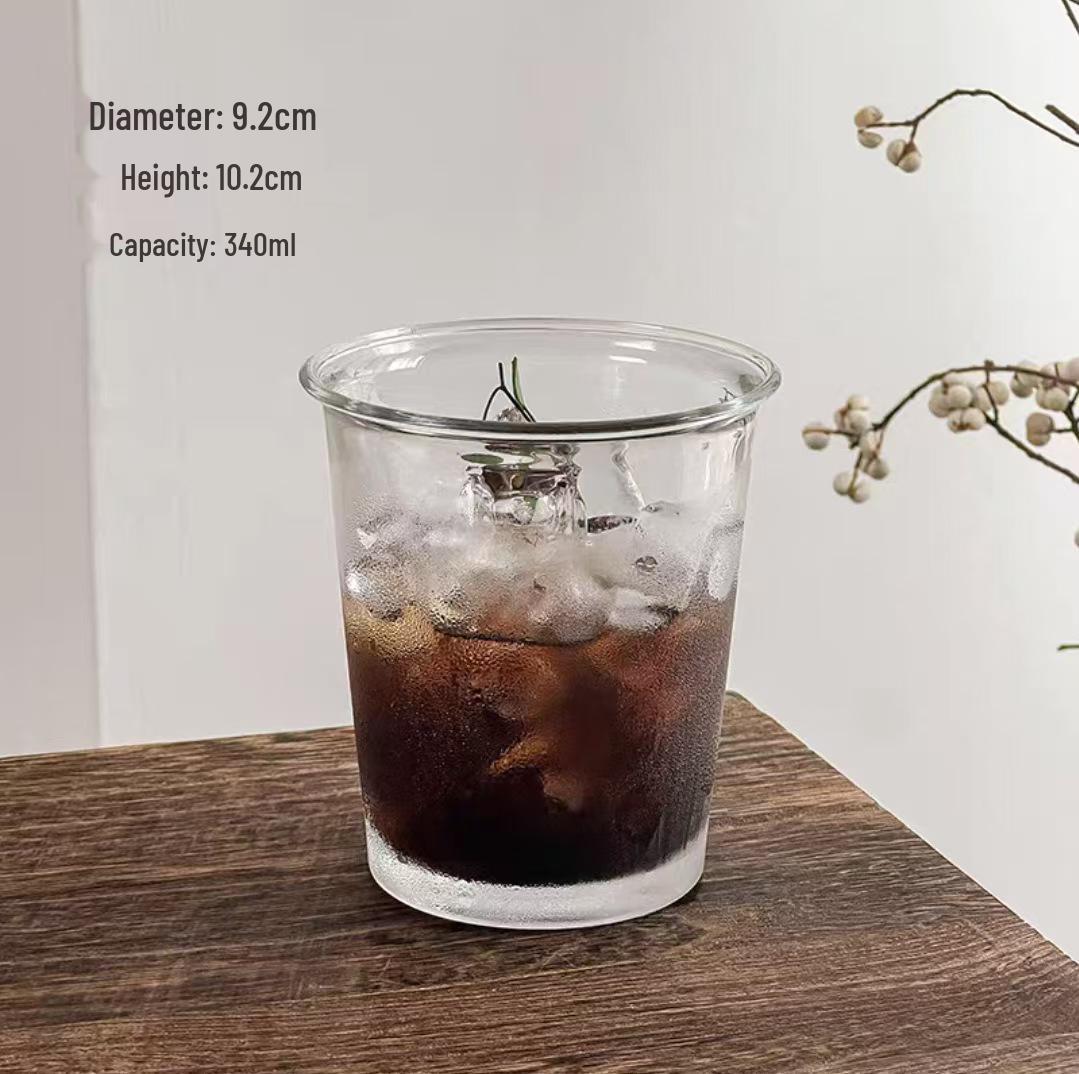 Durable High-Temperature Resistant Glass Cup for Coffee, Beverages, Milkshakes, and Breakfast, Explosion-Proof and Anti-Spill Design.