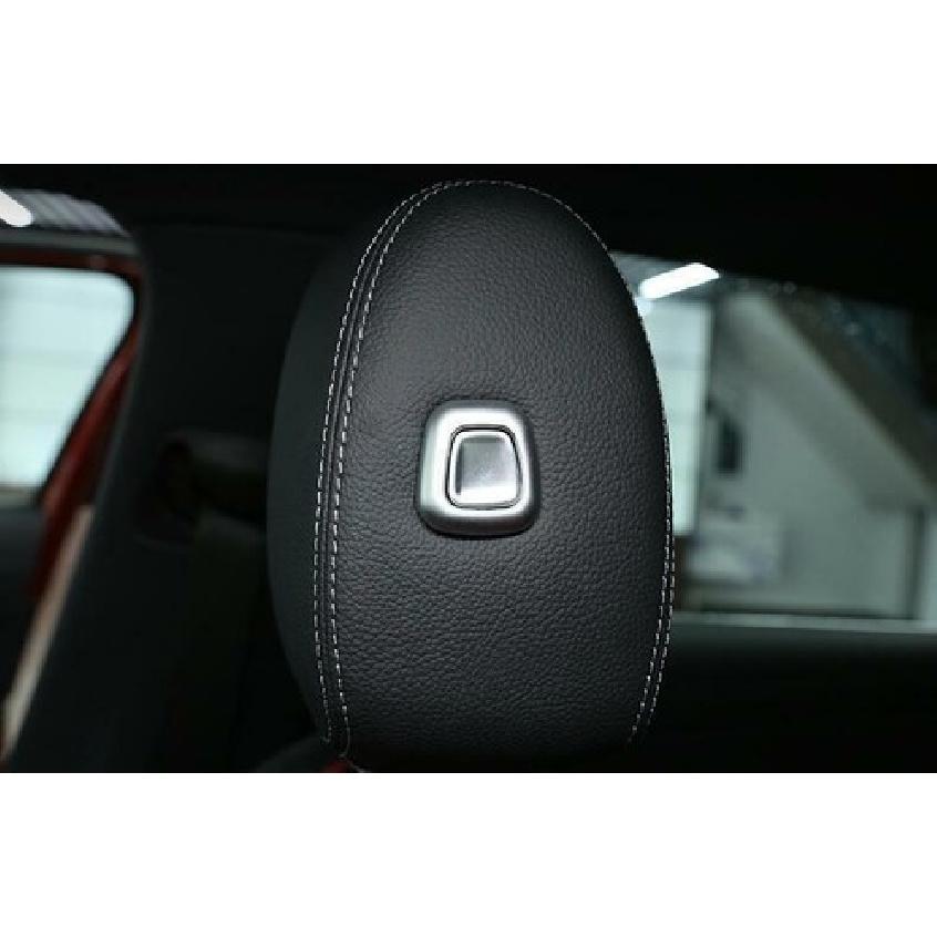 -22 Seat Headrest Adjust Button Ring Trim Matte Silver For Benz A-Class CLA