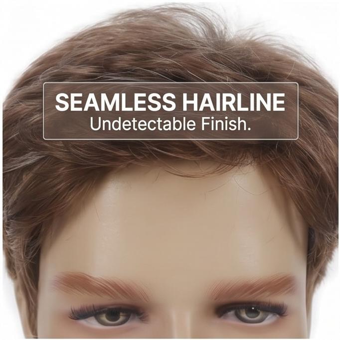 Herren-Kurzhaarperücke, Braun, Hitzebeständig, Synthetisch - Natürlicher Realistischer Stil, Atmungsaktive Verstellbare Kappe für Tägliches & Lässiges Tragen, Sofort lieferbar