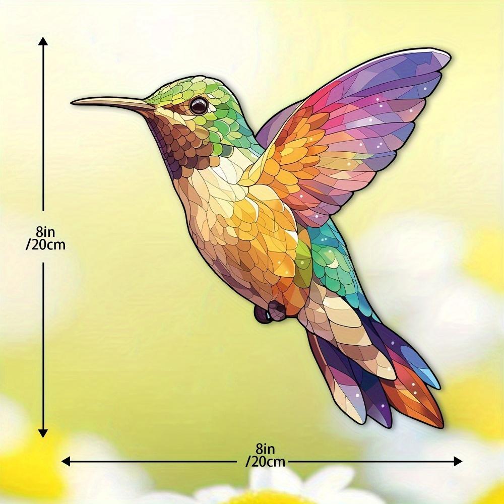 Hummingbird Sun Catcher. Colorful window hanging for autumn decor & housewarming gifts.