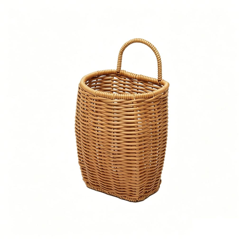 Wandhängender Korb Imitation Rattan Geflochten Dekorativer Aufbewahrungskorb für Wohnzimmer und Schlafzimmer mit Griff für die Organisation zu Hause