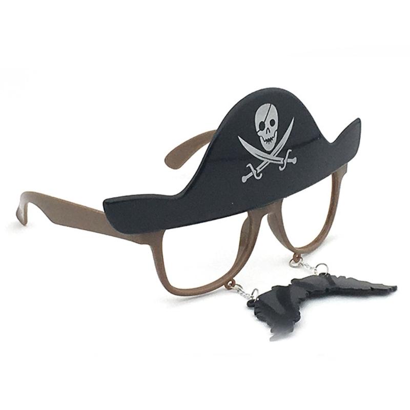 Halloween Glasses Funny Beard Glasses Skull Pirate Navy Cosplay Costume Festival Party Decoration Accessories Unisex