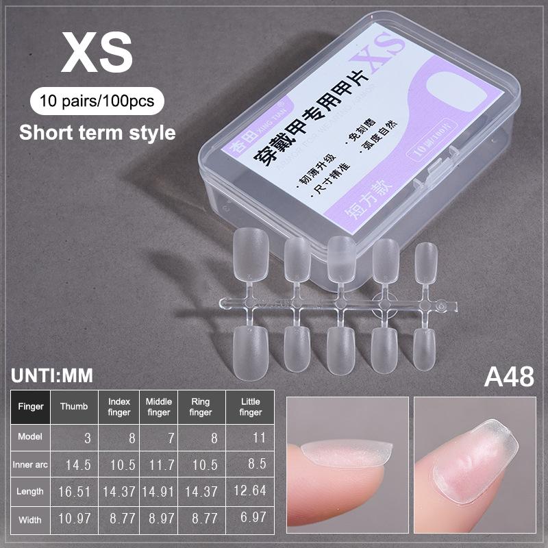 100PCS/Box Fake Nail Tips Medium Design Matte Finish False Nails Manicure Tool Extension Press On Nails