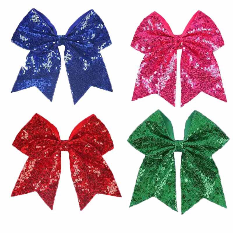 Fermacapelli a coda di rondine con paillettes ricamate per bambini, per cheerleading