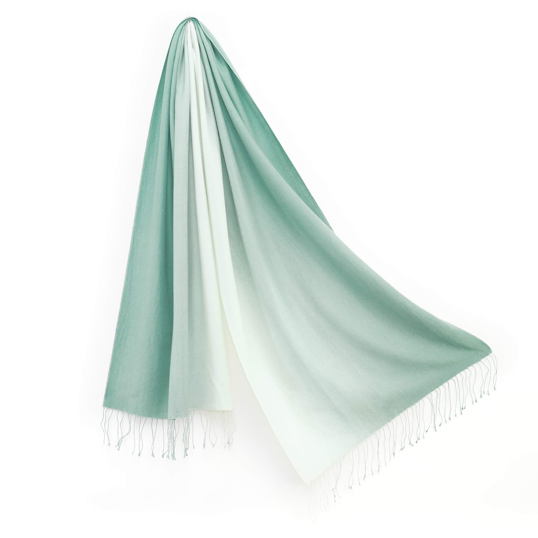 

Cashmere Silk Gradient Stole 45x180cm Ice Green Gift Box Included [Pashmina Collection]