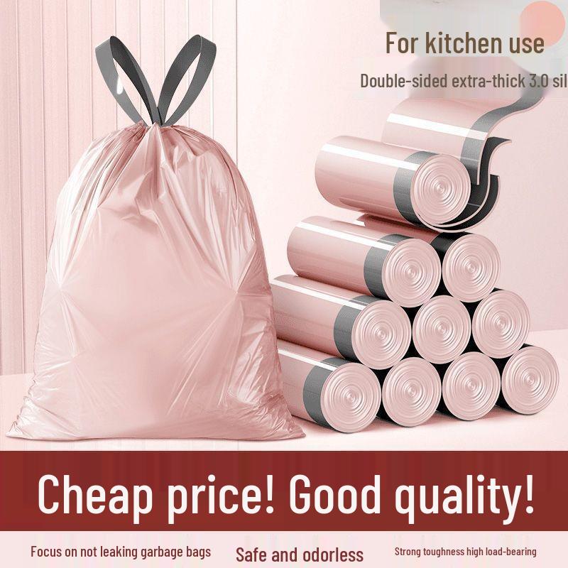 

Large Thickened Drawstring Garbage Bags with Handles - Ideal for Kitchens and Dorms