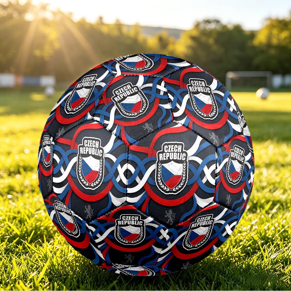 Czech Republi Football Printed Size 5 Soccer Ball Wear Resistant Standard Adult Training Football Fan Gift for Indoor Outdoor Match Sports