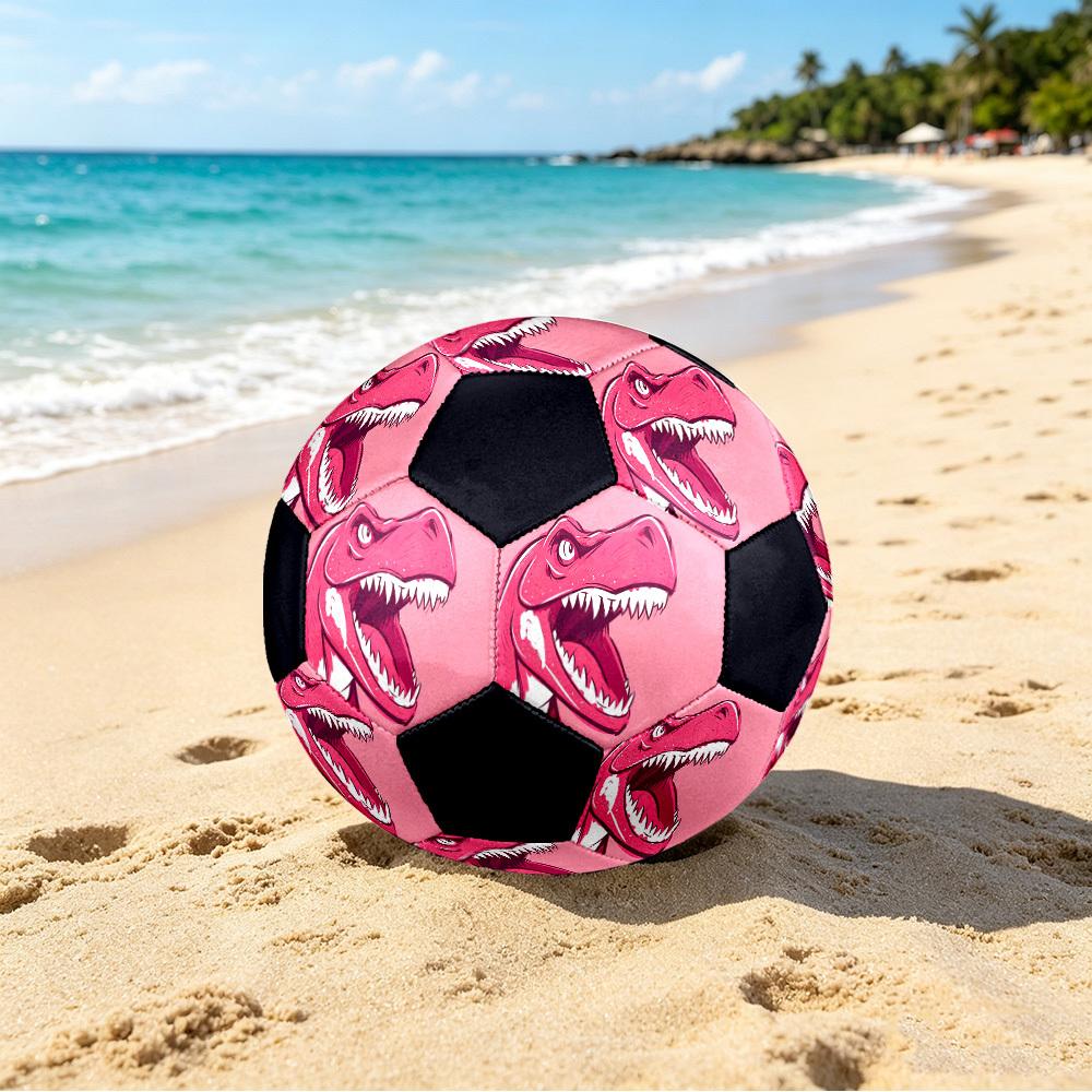1pc Pink Dinosaur Art Lightweight PVC Training Soccer Ball, Size 5, Suitable for Indoor and Outdoor TrainingGift Y60398
