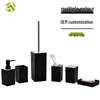 Square Bathroom Set: Washbasin Countertop, Toilet Brush, Mouthwash Cup, and Accessories