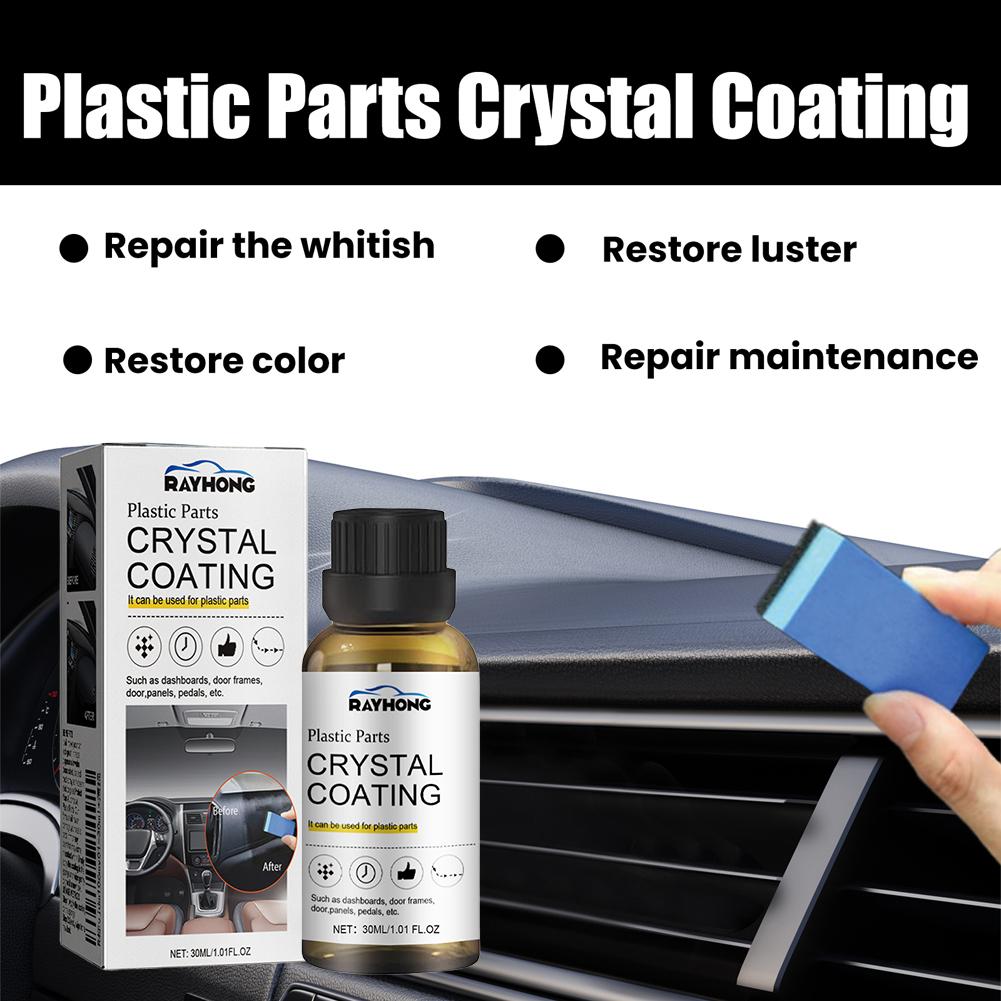 30ml Part Retread Scratch Repair Car Plastic Trim Restorer with Sponge Console Instrument Panel Care Polish Cleaner Car Care Set
