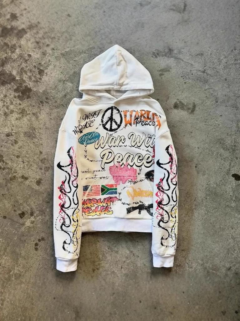 European and American trendy brand hip hop Kanye American trend high street fashion 3D printing fleece hooded sweater hoodie Hoodie