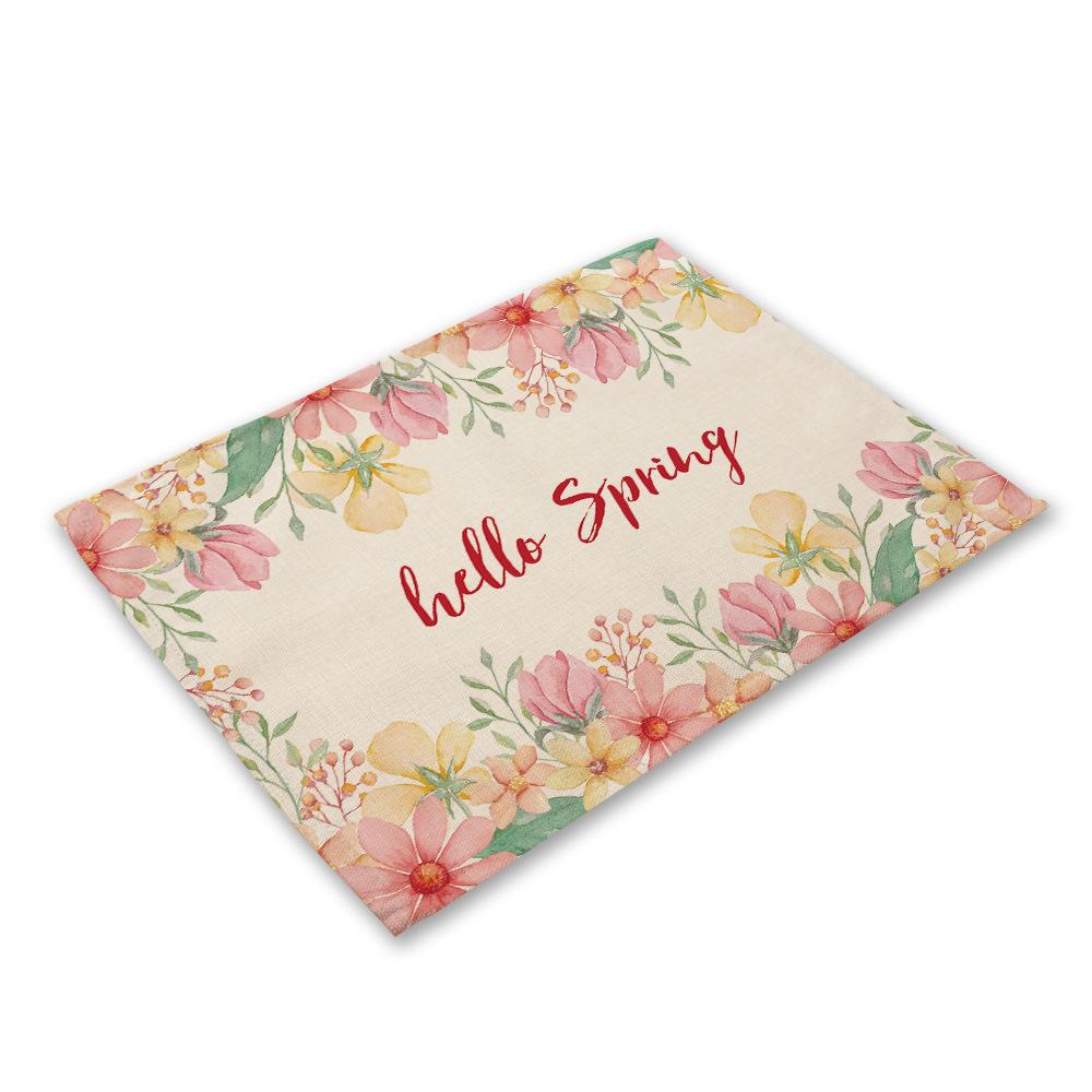 

45x30cm Linen Art Placemat Insulation Series Pattern Coaster Food Tableware Pad Kitchen Decorative Accessories 2pcs 30x45cm