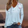Women's Long Sleeved T-shirt Fashion Flower 3D Printed V-neck Long Sleeve Tops Autumn Casual Festive Tops For Women Clothing