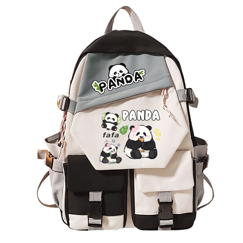 Panda Huahua Peripheral Printing Children'S Light Backpack Student School Bag Middle And High School Large Capacity