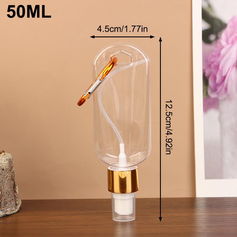 30/50Ml Travel Accessor With Carabiner Hook Makeup Tool Flip Cap Lotion Bottle Empty Perfume Alcohol Spray Bottles Container