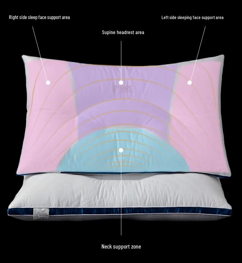 New All-Cotton Embroidery Neck Support Pillow - Five-Star Hotel Quality, Cervical Spine Sleep Aid