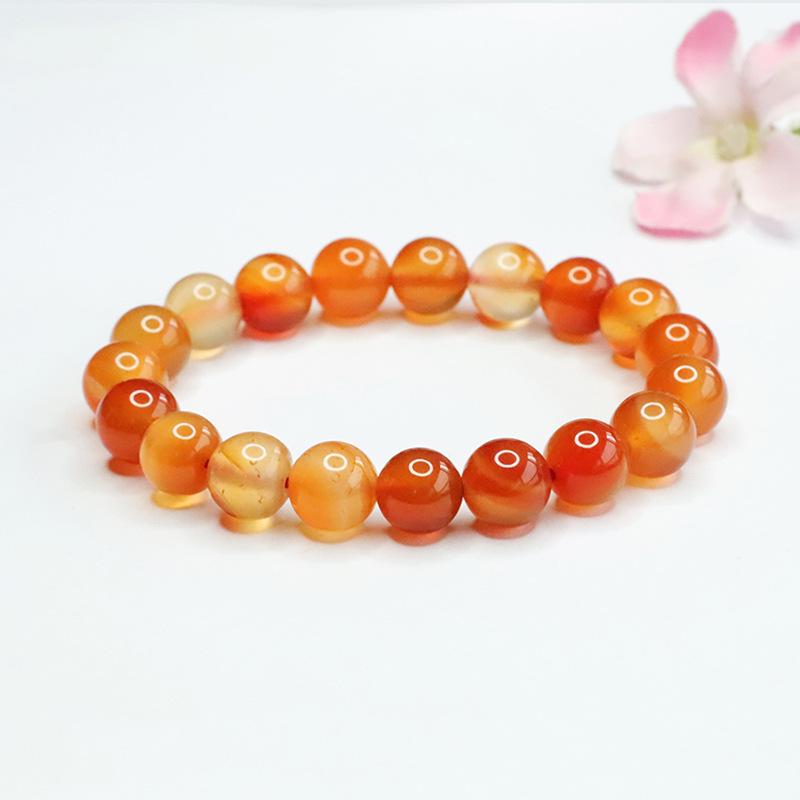 Juan Yu Natural Agate Bracelet - Icy Candy Red & Yellow Chalcedony