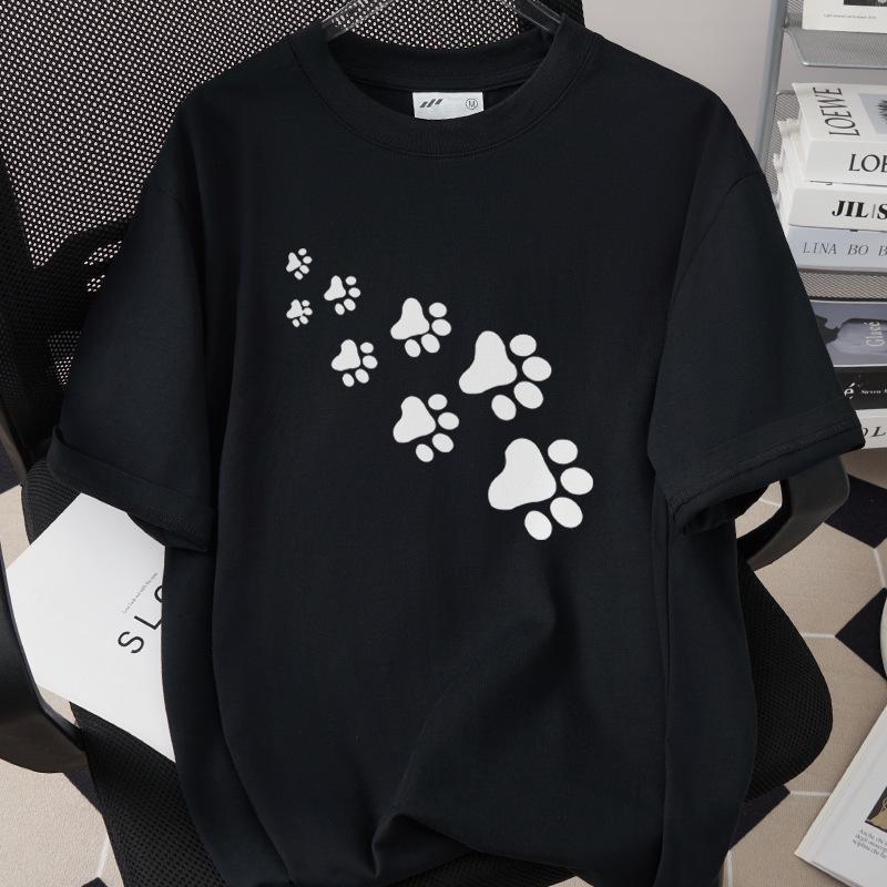 Creative Dog Print Unisex Loose Fit T-Shirt - 260g Pure Cotton, Casual Short Sleeve