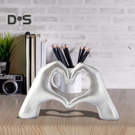 Statua in resina a forma di cuore con gesto a forma di cuore, scultura, decorazione per ufficio, matrimonio, scrivania