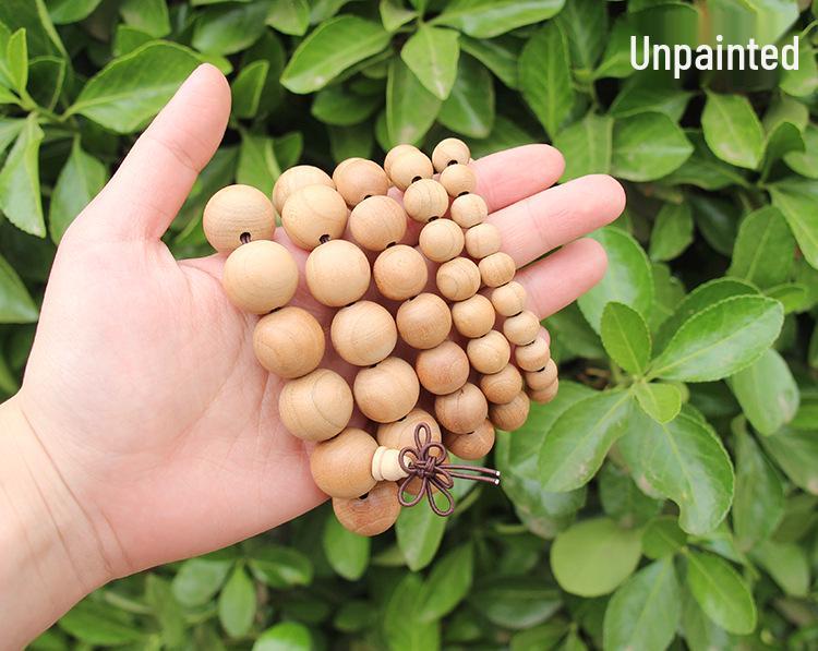 

Peach Wood Bracelet: Unisex Buddhist Beads, Round Beads for Couples, Car Gear Shift Ornament, Night Market Style
