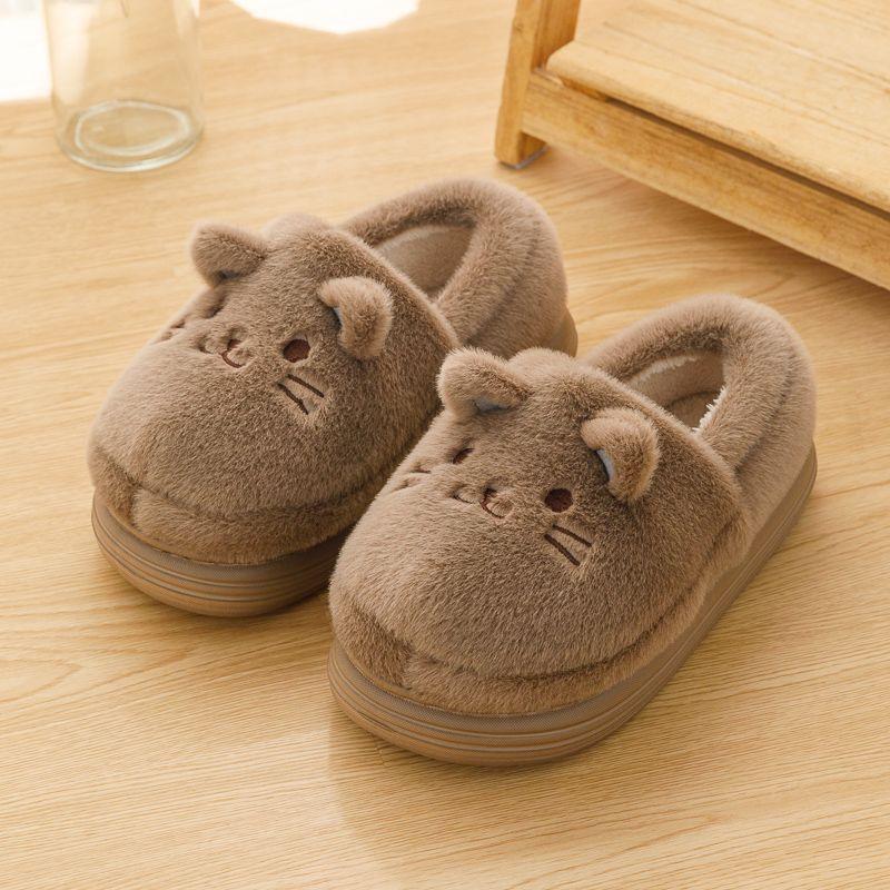 Newest Kitty Slippers Women Footsie Kittens Slides Maternity Shoes Woman Fuzzy Home Slipper Cuddly Furry Cats House Shoe 44 45