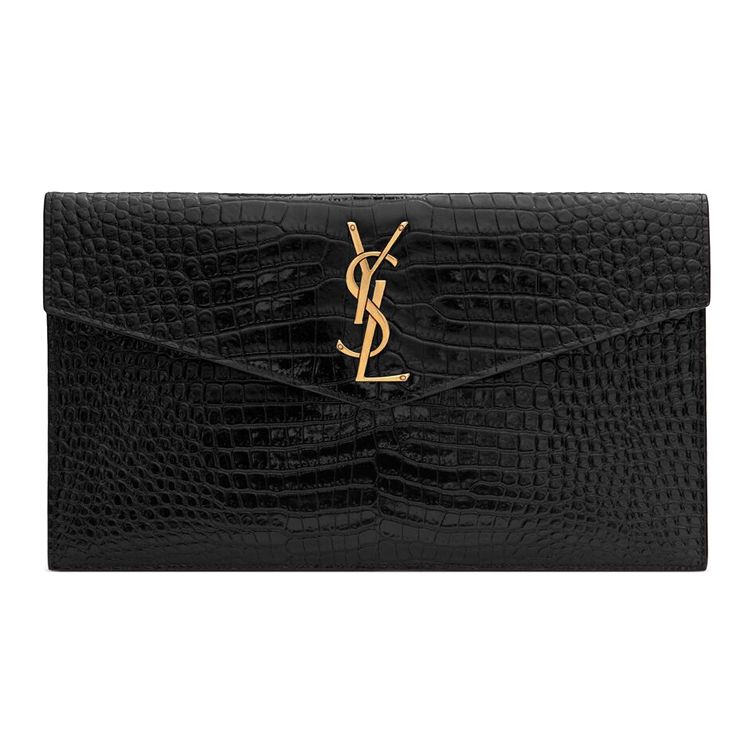 

Saint Laurent Сумка-гаманець Uptown з тисненням під крокодила Чорний Жіночі гаманці 565739-DND0J-1000 Box(Basic Set+Box)