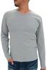 AVIREX Long Sleeve Solid 4 Size Medium Gray Men's V-Neck T-Shirt, Ribbed, Autumn, Colors, M,