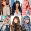 XINRAN Wunderschöne rosa Wasserwellen-Perücke, synthetische Perücke, farbige Perücke, Cosplay-Perücke, natürliche rosa Perücke für Frauen