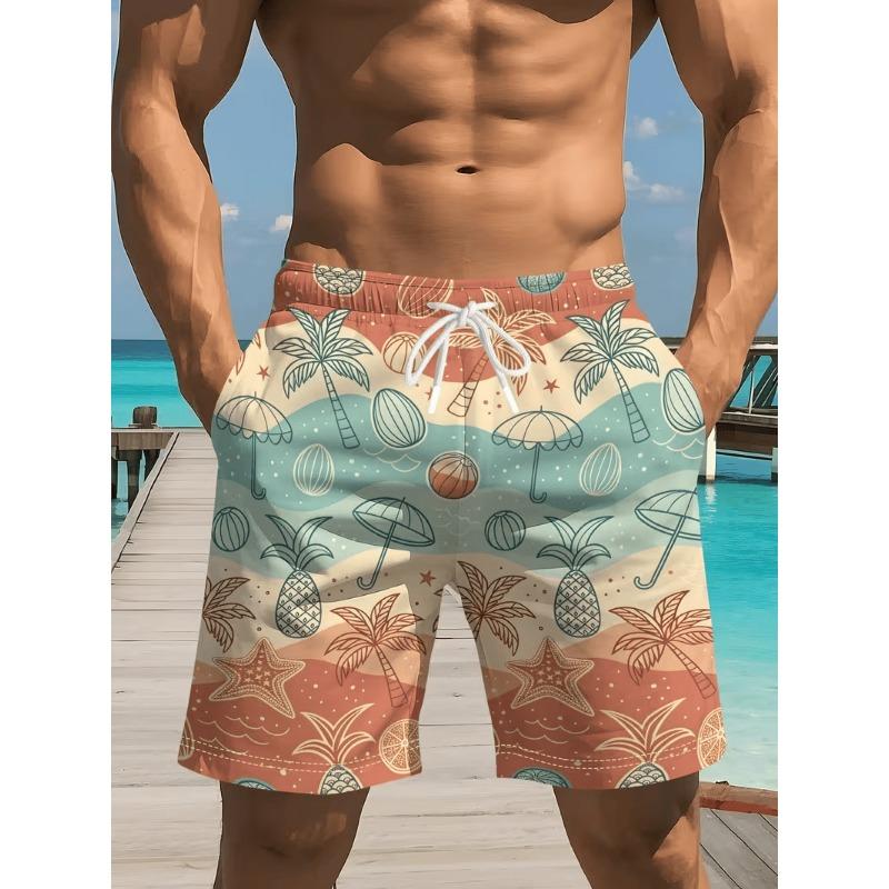 Pantaloncini da spiaggia da uomo traspiranti ad asciugatura rapida con stampe colorate, perfetti per la spiaggia, la piscina, la palestra e le attività all'aperto