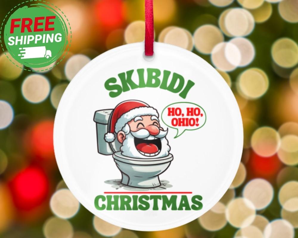 Funny Skibidi Christmas Ornament Skibidi XMAS Ornament Toilet Skibidi Ohio Unisex T-Shirt S