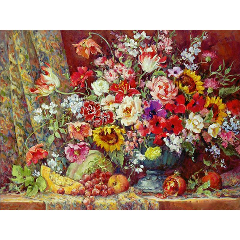 

5D своїми руками Алмазний живопис Квіти у вазі Ромашка Набори для вишивки хрестиком Повна кругла вишивка Мозаїка Художня картина зі стразами Декор Full Round 40x50CM