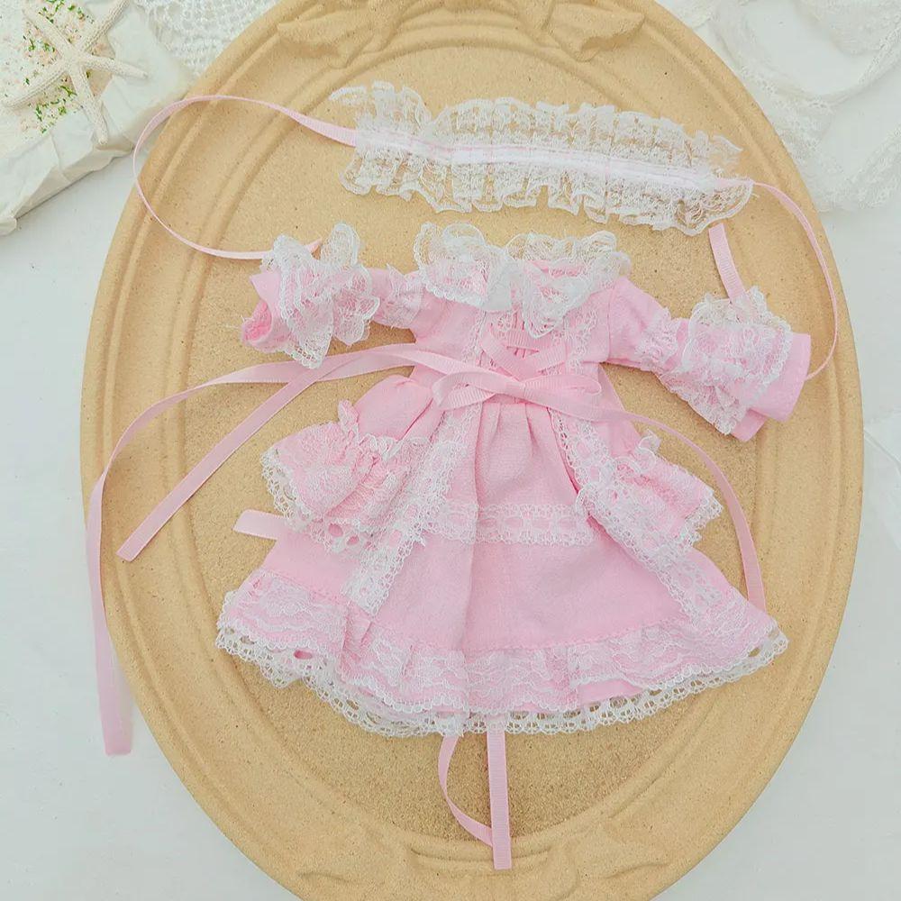 

blythe doll clothes Multiple colors Vintage lace long dress 28-30cm OB22 OB24 AZONE Blyth doll accessories blythe doll dress рожевий