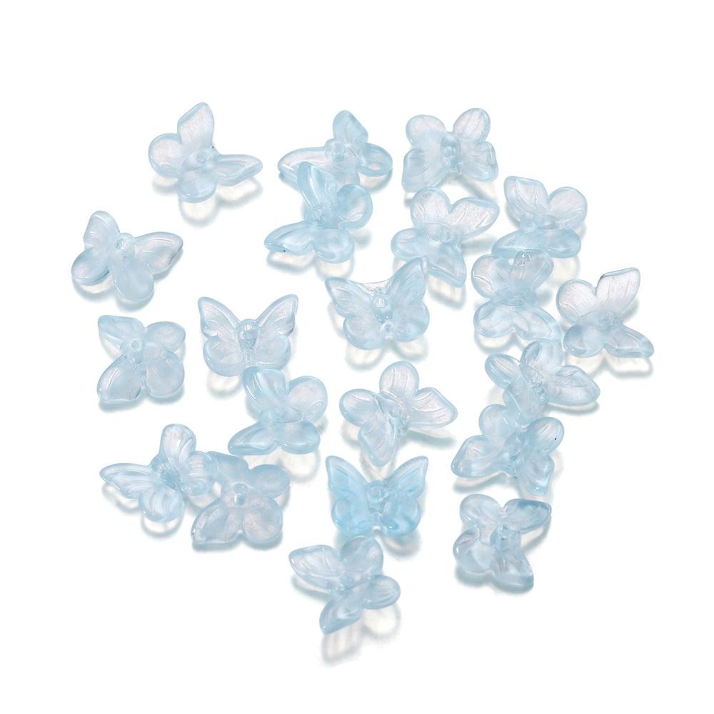 50pcs/bag Mixcolour  Butterfly Shape Glass Bead Seed Beads Loose Beads Bracelet For DIY Jewelry Making Finding Accessories