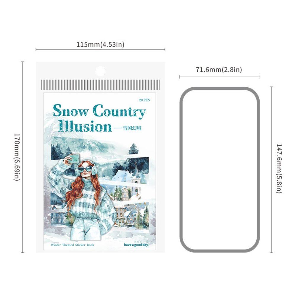 20 Blatt Tagebuchaufkleber Wasserdichter Scrapbook-Aufkleber Neues Aufkleberbuch Schreibwaren