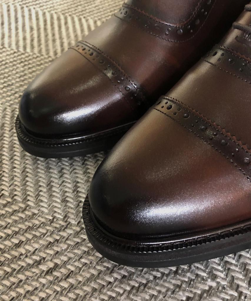 Joenshoe Bechet Brogue Round Straight Tip Wine Brown