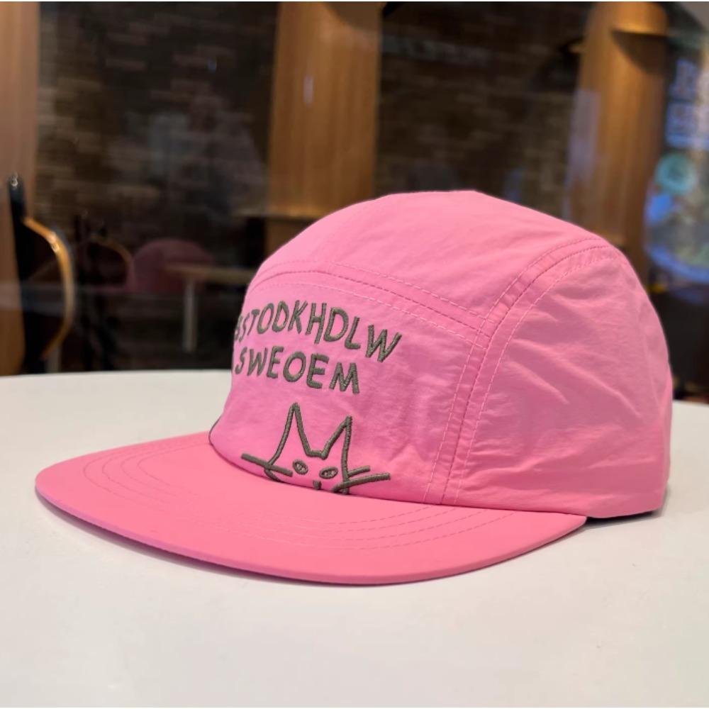 

1pc Sunshade Flat Eave Peaked Caps for Women, Quick-dry Embroidered Letters Baseball Hats, Versatile Casual Outdoor Hat Adjustable