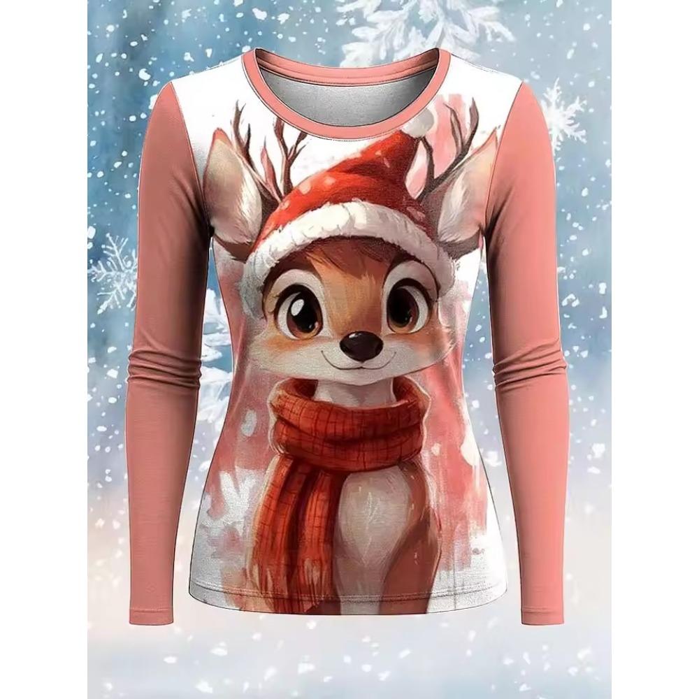 Halloween Women's T-Shirts Graphic Pumpkin Elegant Vintage Tees Long Sleeve T-shirts V-Neck Regular Tops Casual Pullover