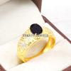 Black Onyx Oval Cut With 925 Silver Gold Plated Ring For Men's #A838 JL375666950342