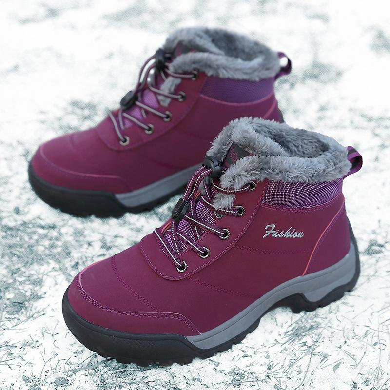 Women's Winter Snow Boots Plush Warm Cotton Shoes Wear-resistant Large Size Windproof Sports Outdoor Elastic Short Boots Women's Boots