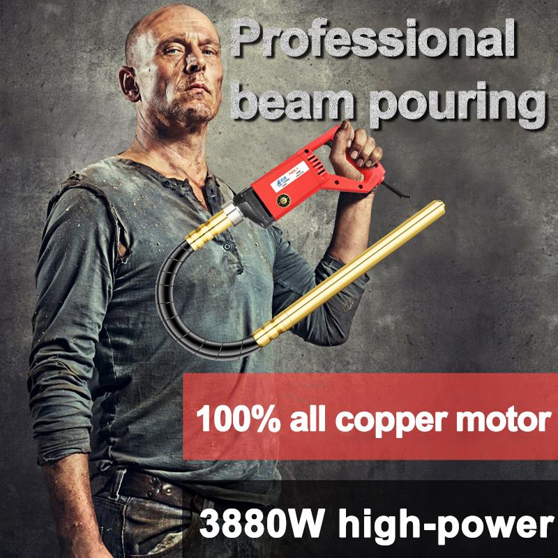 3880W Wysokiej Mocy Wytrzymały Przenośny Wibrator do Betonu 220V 50Hz Elektryczny Mieszalnik Cementu i Gruntu Wysokiej Jakości Ręczny Elektryczny Wibrator do Betonu Z Nowym