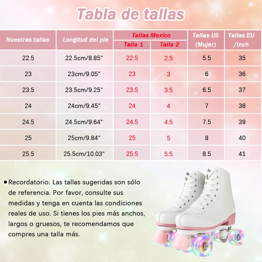Pattini a Rotelle Quad Taglia 32-40 Adulti Donne Lampeggianti 4 Ruote Scarpe da Pattinaggio Bambini Ragazze Principianti Allenamento Pattinaggio Outdoor Sneakers