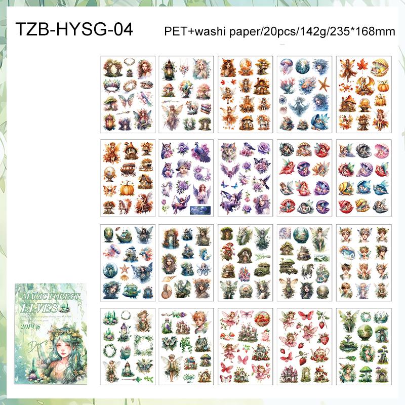 Recall The Past Series Vintage Plant Flower Character Landscape Sticker Book Creative DIY Journal Material Collage Stationery