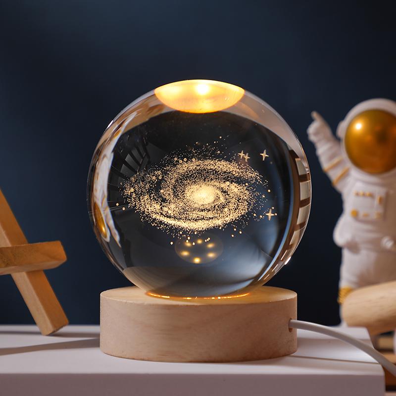 Luminous Starry Sky Crystal Ball Night Light - Creative Glass Ball Gift for Teacher's Day or Birthday Decoration.