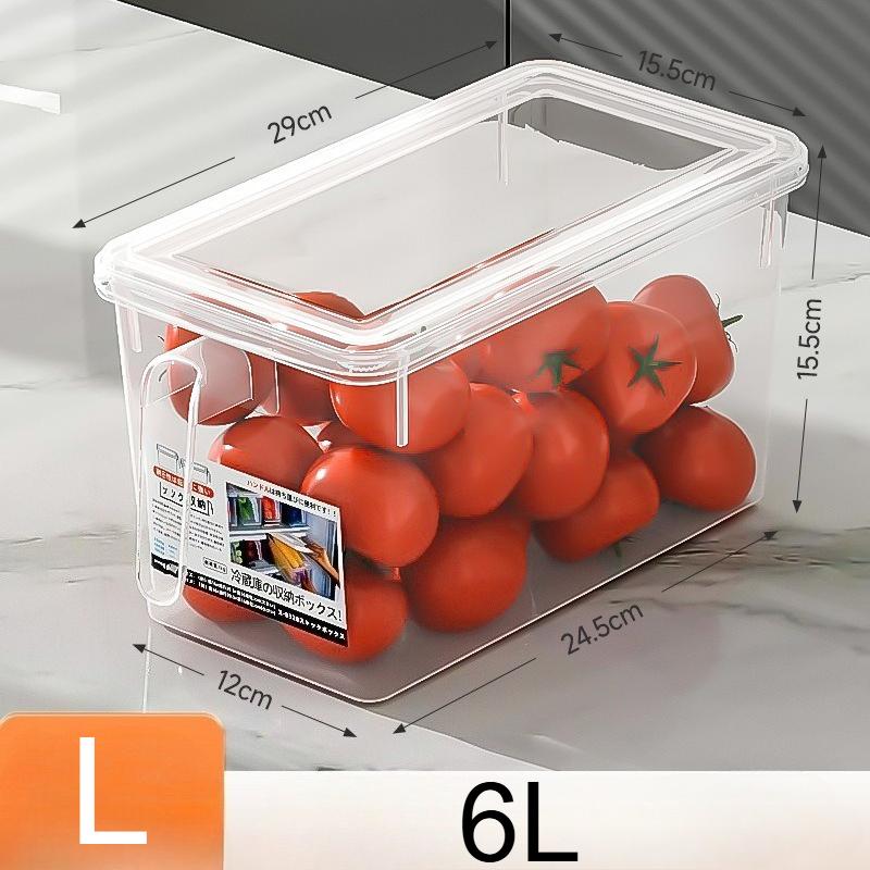 Kühlschrank Organizer Transparente Lebensmittelbox mit Griff Deckel Lebensmittelgeeignet Kühlschrank Organizer Aufbewahrungsbehälter für Obst Gemüse Salate