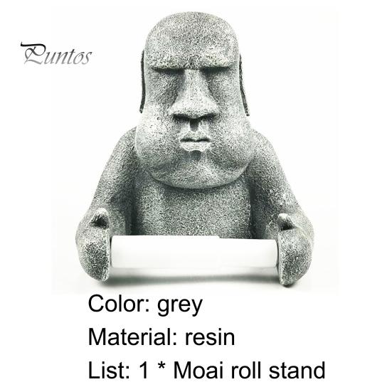 Držák na ubrousky Velikonoční ostrov Moai Design Nástěnný stojan na toaletní papír v roli Odolné úložné potřeby do koupelny