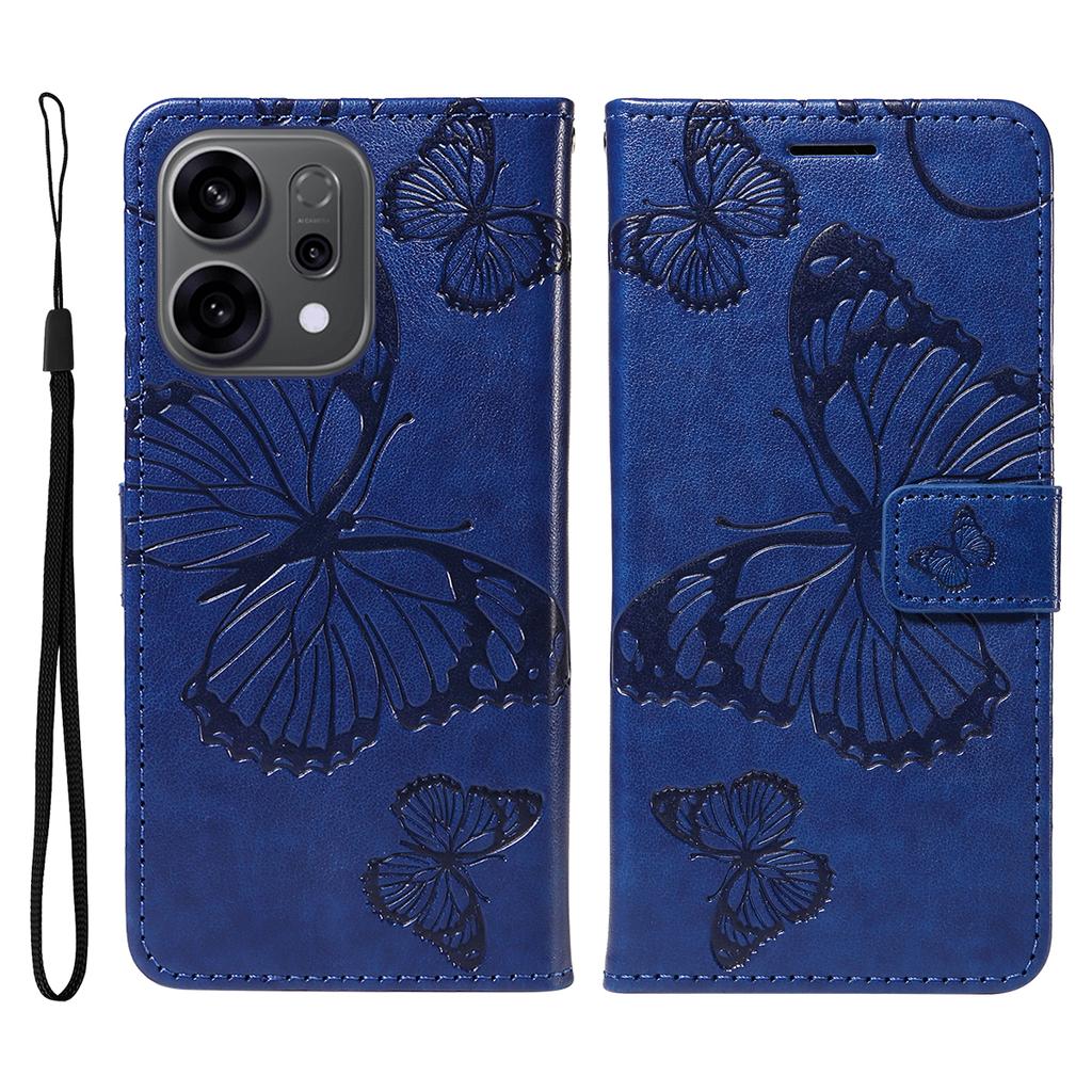 For Oppo Reno14 5G (China)/Oppo Reno14 F 5G/Oppo Reno14 5G (Global) Wallet Case Floral Butterfly Imprinted Leather Phone Cover Stand