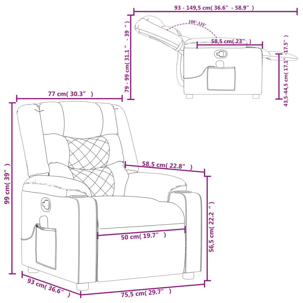 Massage Chair Cream Synthetic Leather