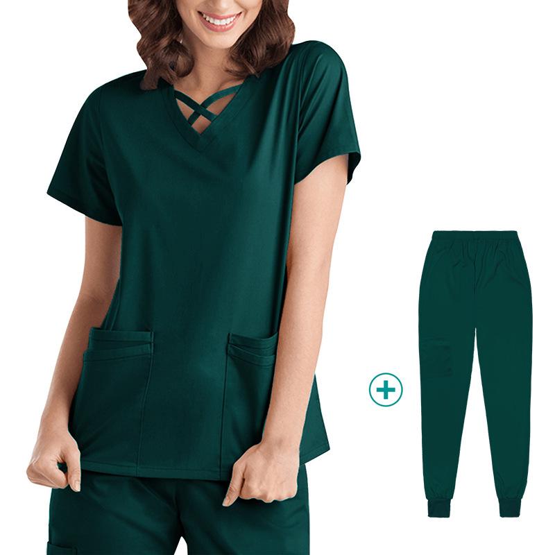 Ropa de Trabajo de Belleza SPA Uniformes Médicos Mujer Multicolores Uniformes de Enfermera Dentista Veterinario Farmacia Clínica Conjunto de Uniformes